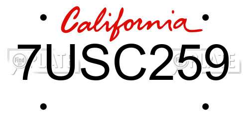 7USC259 California License Plate