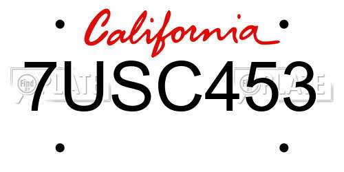 7USC453 California License Plate