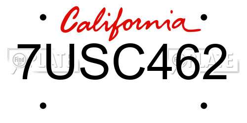7USC462 California License Plate
