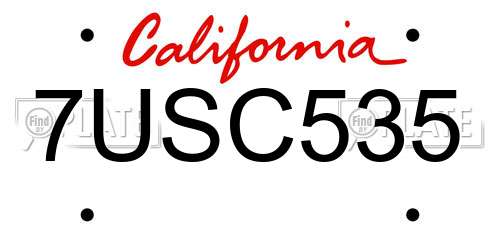 7USC535 California License Plate