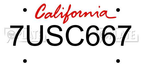7USC667 California License Plate