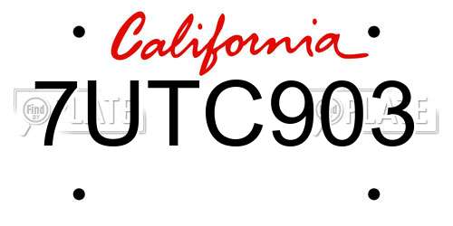 7UTC903 California License Plate