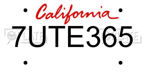 7UTE365 California License Plate