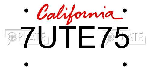 7UTE75 California License Plate