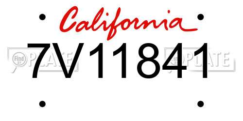 7V11841 California License Plate