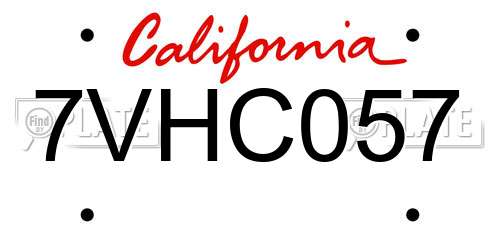 7VHC057 California License Plate