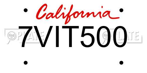 7VIT500 California License Plate