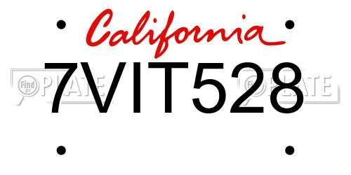 7VIT528 California License Plate