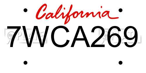 7WCA269 California License Plate