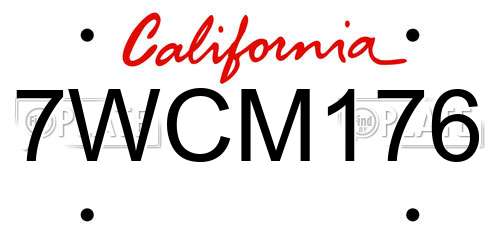 7WCM176 California License Plate