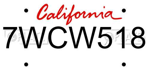 7WCW518 California License Plate