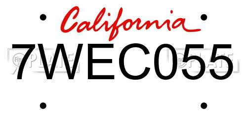7WEC055 California License Plate