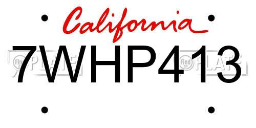 7WHP413 California License Plate