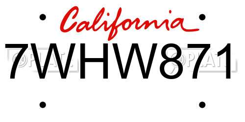 7WHW871 California License Plate