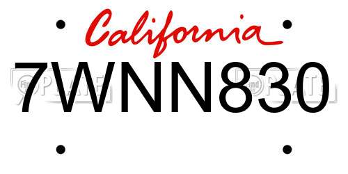 7WNN830 California License Plate