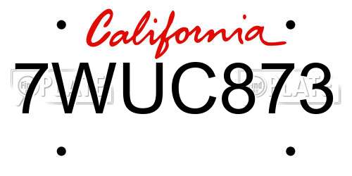 7WUC873 California License Plate