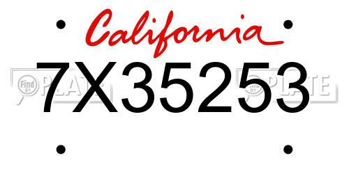 7X35253 California License Plate