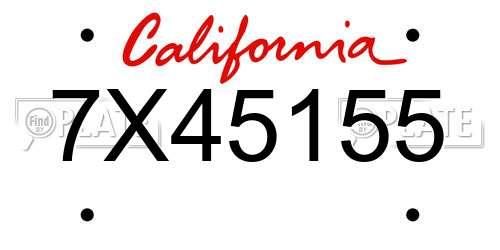 7X45155 California License Plate