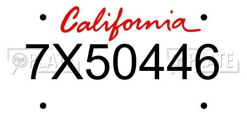 7X50446 California License Plate