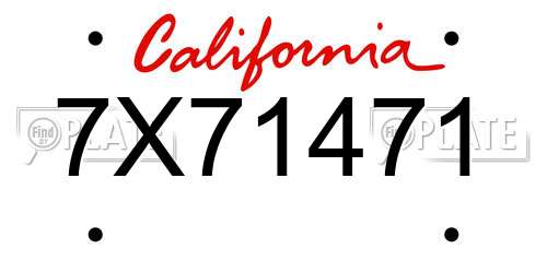 7X71471 California License Plate