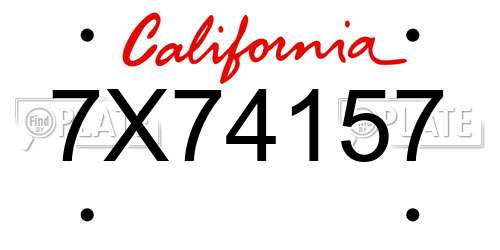 7X74157 California License Plate