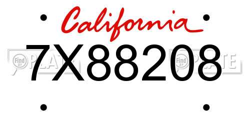 7X88208 California License Plate