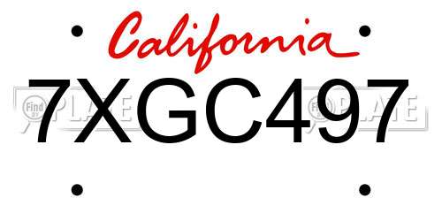 7XGC497 California License Plate
