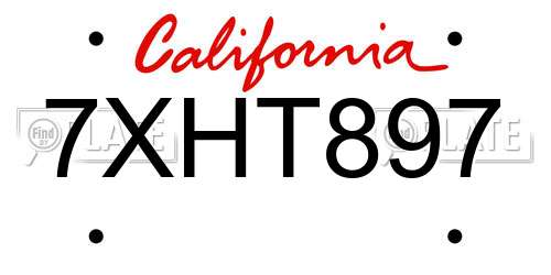 7XHT897 California License Plate