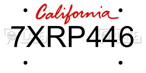 7XRP446 California License Plate