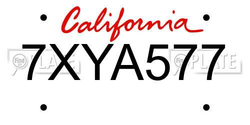 7XYA577 California License Plate