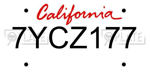 7YCZ177 California License Plate