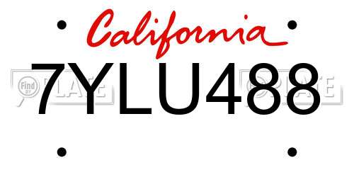 7YLU488 California License Plate