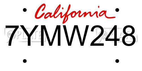 7YMW248 California License Plate