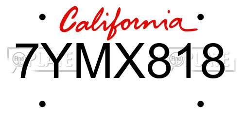 7YMX818 California License Plate