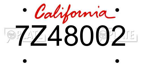 7Z48002 California License Plate