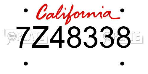 7Z48338 California License Plate