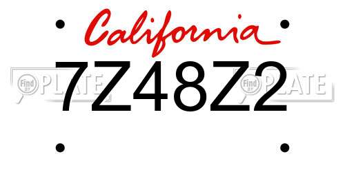 7Z48Z2 California License Plate