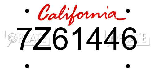 7Z61446 California License Plate