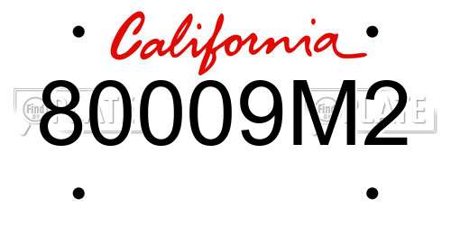 80009M2 California License Plate