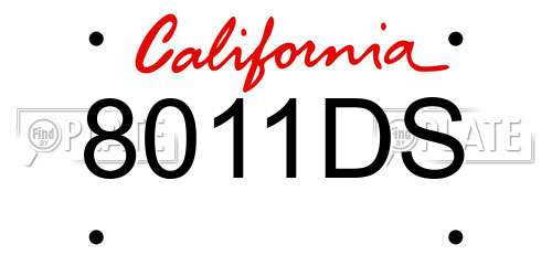 8011DS California License Plate