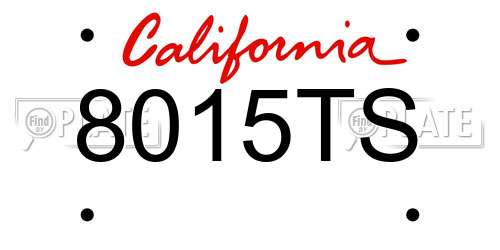 8015TS California License Plate
