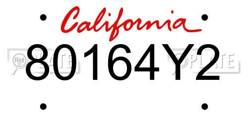 80164Y2 California License Plate