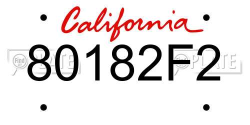 80182F2 California License Plate