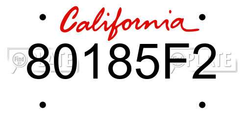 80185F2 California License Plate
