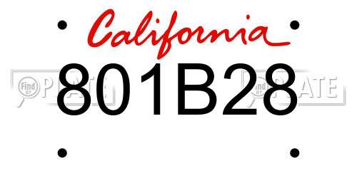 801B28 California License Plate