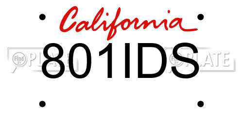 801IDS California License Plate