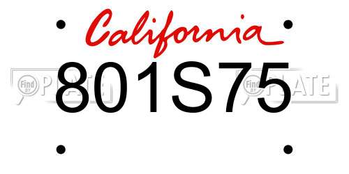 801S75 California License Plate