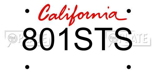 801STS California License Plate