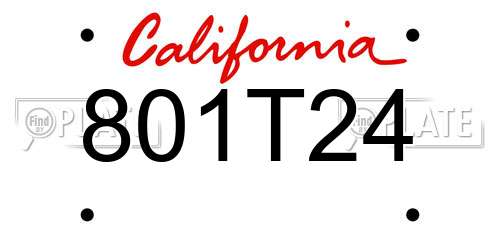 801T24 California License Plate
