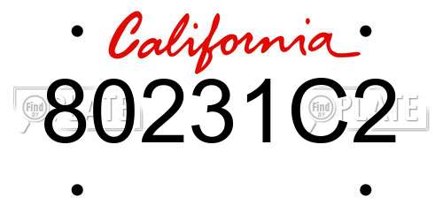 80231C2 California License Plate